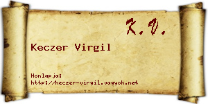 Keczer Virgil névjegykártya
